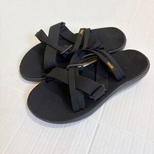 Teva Voya Slide Sandals Black Size 5 Size EU36 Strappy Sustainable Cushioned